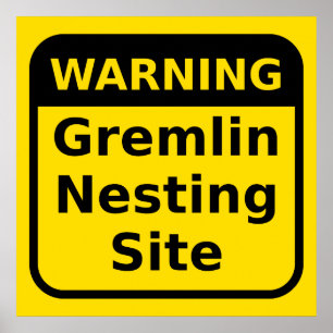 Poster d'avertissement Gremlin