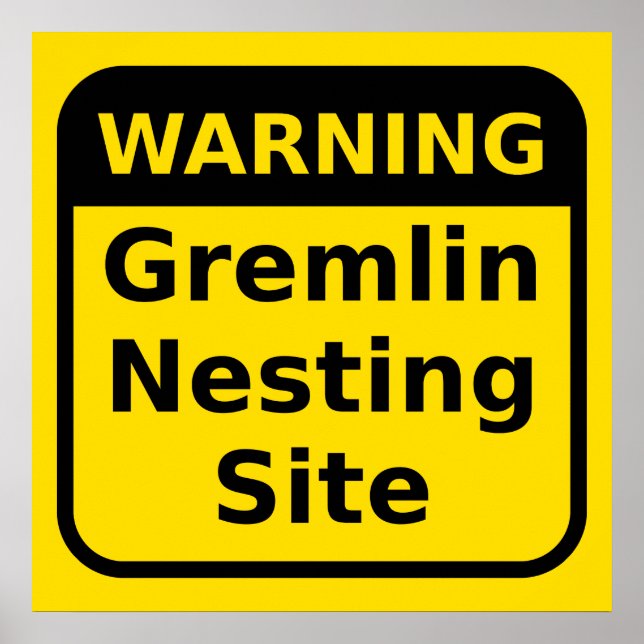 Poster d'avertissement Gremlin (Devant)