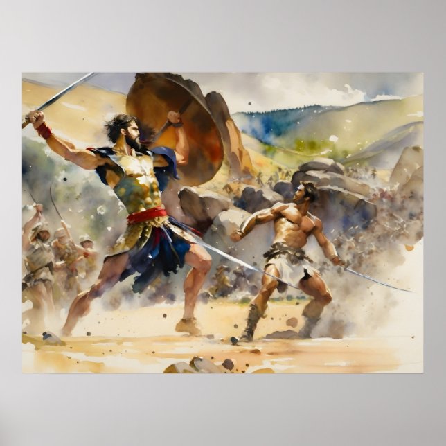 Poster David combat Goliath puissant (Devant)