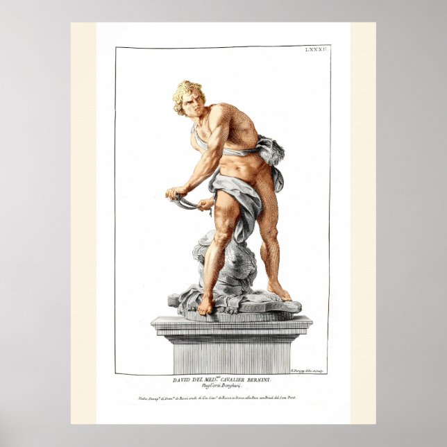 Poster David de Bernini dans une gravure de Nicolas Dorig (Devant)
