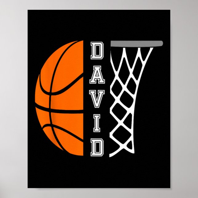 Poster David Nom Personnalisé Joueur De Basket-Ball (Devant)
