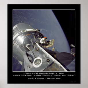Poster David R. Scott mission d'Apollo 9 de "araignée" -