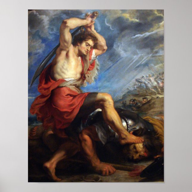 Poster David terrassant Goliath (Devant)