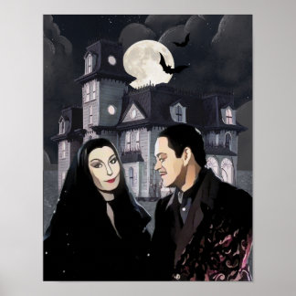 Poster DaVinci Morticia Addams Mashup