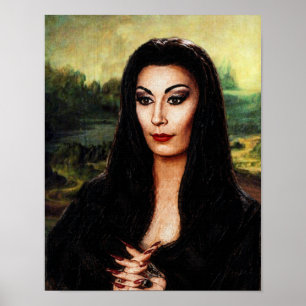 Poster DaVinci Morticia Addams Mashup