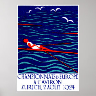 Poster d'aviron 1924 à Zurich