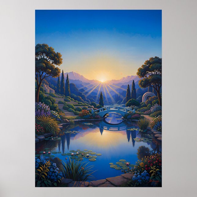 Poster Dawn Over the Garden Bridge (Devant)