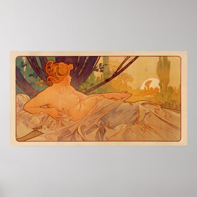 Poster DAWN par Alphonse Mucha - Aurore (Devant)