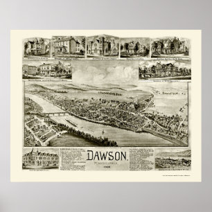 Poster Dawson, PA Carte panoramique - 1902