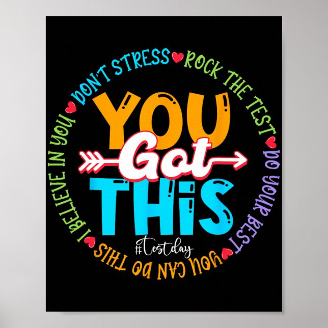 Poster Day Rock The Test Teacher Test Day Vous Avez Obten (Devant)