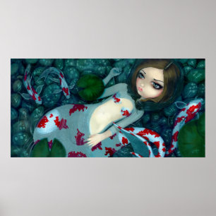 Poster Daydreaming Koi Mermaid imaginaire Art