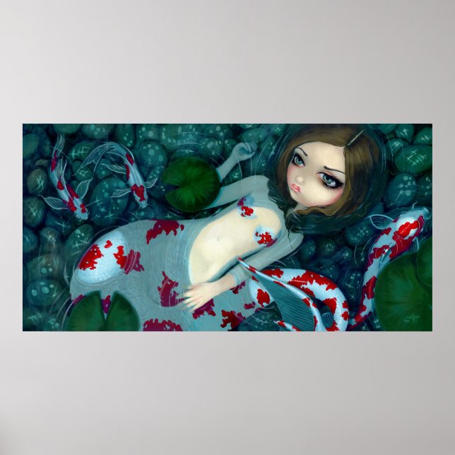 Poster Daydreaming Koi Mermaid imaginaire Art (Devant)