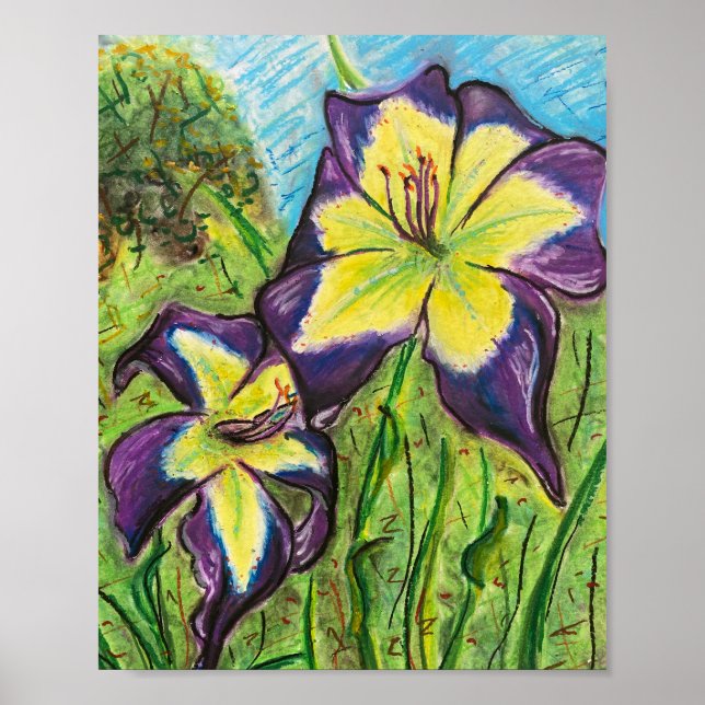 Poster Daylily "Laura Harwood" (Devant)