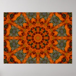 Poster Daylily Orange Mandala