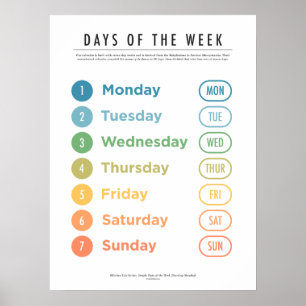 Poster Days of the Week (Simple)