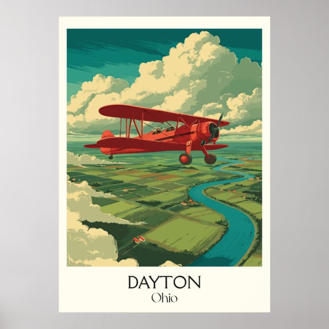 Poster Dayton Ohio Aviation Lieu de naissance Wright Brot (Devant)