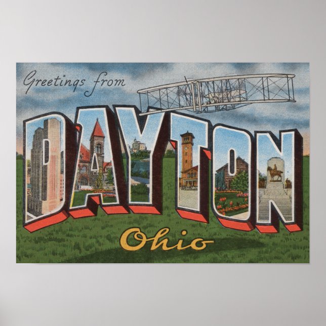 Poster Dayton, Ohio (Wright Brothers Plane) (Devant)