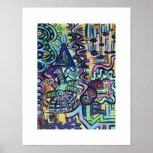 Poster Daytripper - Art abstrait peint à la main