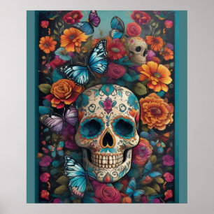 Poster Dazzling Sugar Skull Art : Jour de la mort délice