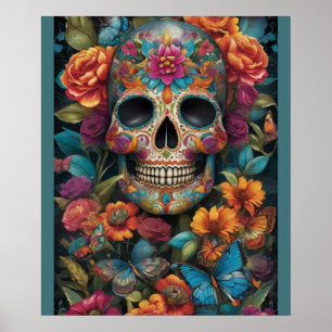Poster Dazzling Sugar Skull Art : Jour de la mort délice