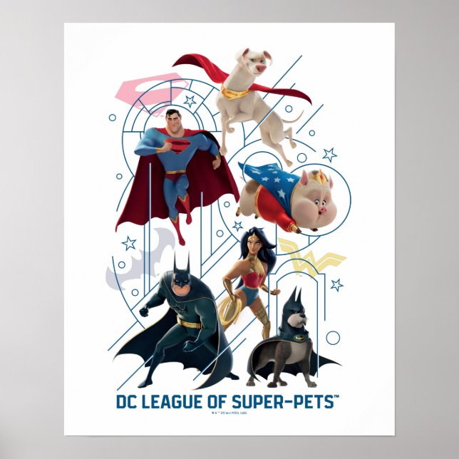 Poster DC Trinity Heroes & Super-Pets (Devant)