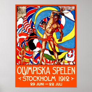 Poster ~ de 1912 Jeux Olympiques d'été (le cru folâtre