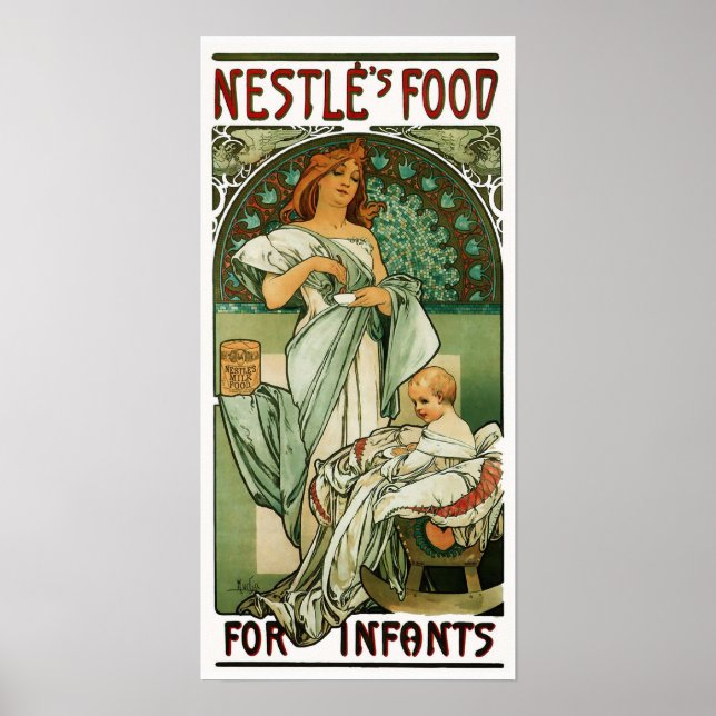 Poster de Alphonse Mucha Nestlé sur "Nourriture po (Devant)
