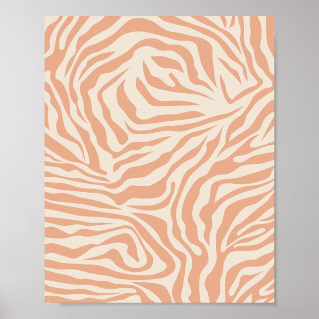 Poster de animal Beige Zebra Stripes (Devant)