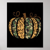 Poster de animal Citrouille Leopard Camo à la mode