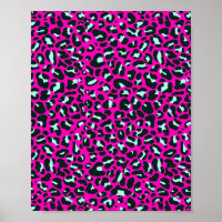 Poster de animal de Cheetah Leopard rose moderne