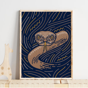 Poster de animal de serpent Zodiac Impression de