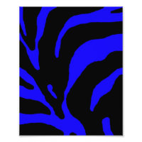 Poster de animal en bande bleu Zebra