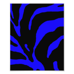 Poster de animal en bande bleu Zebra