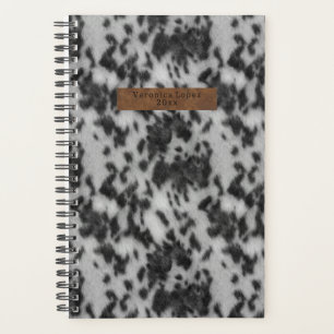 Poster de animal noir et blanc Faux Cowhire & Cuir