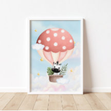 Poster de Baby-Baby-Ballon à air chaud Zebra