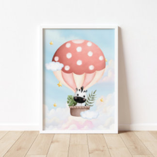 Poster de Baby-Baby-Ballon à air chaud Zebra