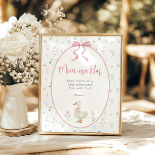 Poster de Baby shower de fille de Momosa Bar Silly