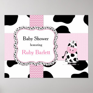 Poster de Baby shower de fille en rose