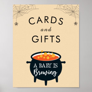 Poster de Baby shower de la sorcière d'Halloween