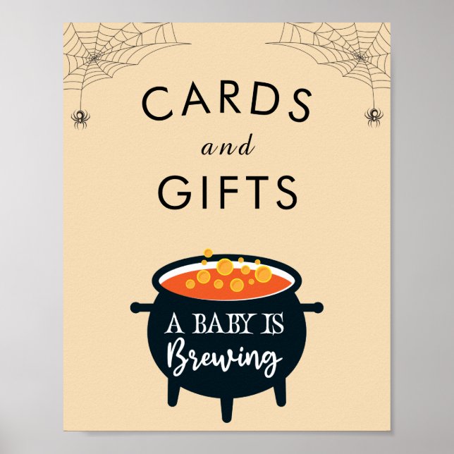 Poster de Baby shower de la sorcière d'Halloween (Devant)