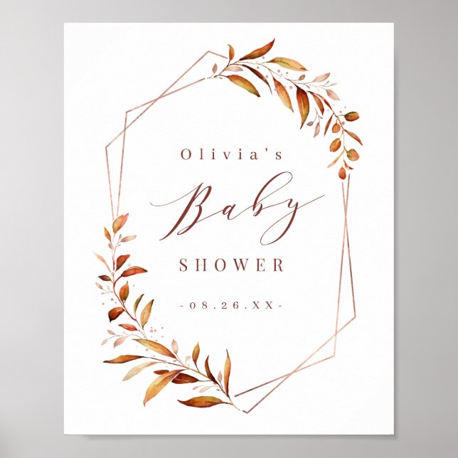 Poster de Baby shower géométrique géométrique en o (Devant)