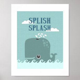 Poster de baleine à éclaboussure Imprimer