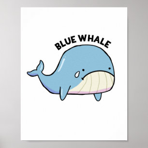 Poster de baleine bleue Sad Whale Pun