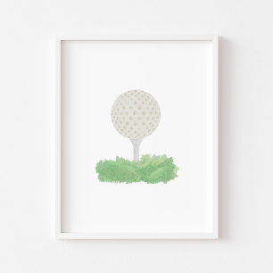 Poster de balle de golf Watercolor