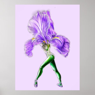 Poster de Ballerina Iris Flower Ballet Dancer