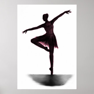 Poster de ballerine "Grace" - rose