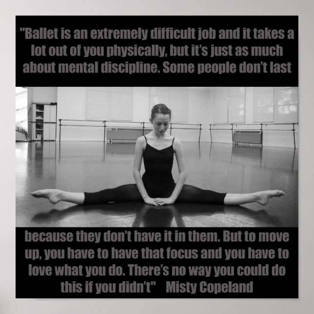 Poster de ballet inspirant Misty Copeland Citation (Devant)