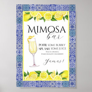 Poster de bar Grecian Blue et Lemon Mimosa