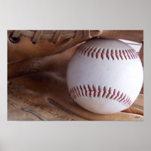 Poster de base-ball et de sport de gant