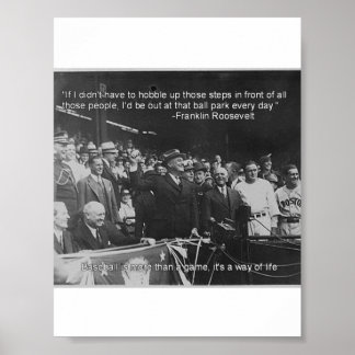 Poster de baseball Franklin Roosevelt